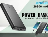 Բարձրորակ anker power bank 26800 mah արտաքին մարտկոց charger