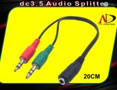 Dc3.5 Audio Splitter female to mic headphone cable