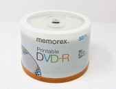 Dvd disk двд диск DVD + R, 4,7 ГБ, 16X, белый для струйной печати, 100 упаковок