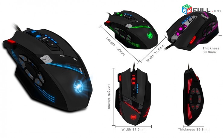 Professional Gaming mknik Zelotes C-12 PC խաղային մուկ LED RGB պադսվետկա ՄԿՆԻԿ