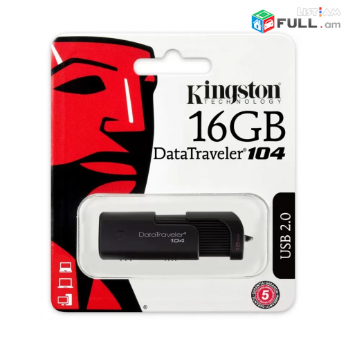 Լավ նվեր 16gb kingston DT104 ֆլեշկա usb 2 fleshka ORIGINAL 8gb 32gb 64gb PC