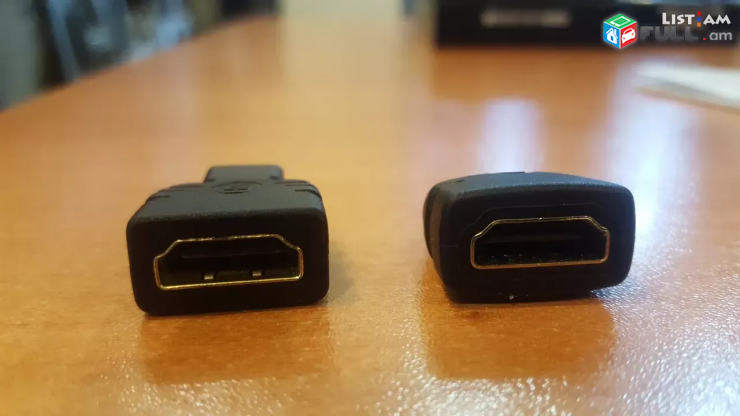 Micro Hdmi to Hdmi perexadnik Socket Adaptor (mama papa) պերեխադնիկ TV PC