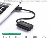 USB AUDIO SOUND CARD Ugreen Germany 3,5 mm микрофон аудио адаптер звуковая карта ձայնային քարտ