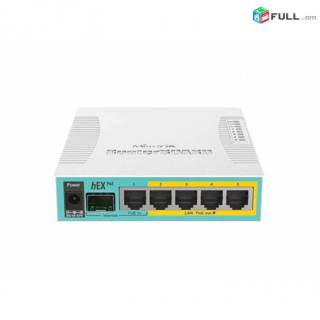 Mikrotik hEX PoE RB960PGS 5x Gigabit Ethernet with PoE output for four ports, SFP, USB, 800MHz CPU, 128MB RAM, RouterOS