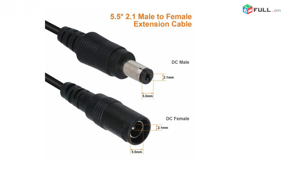 DC Cable extend Wire conenctor DC Power Adapter 12V հոսանքի երկարացման լար адаптер питания постоянного тока