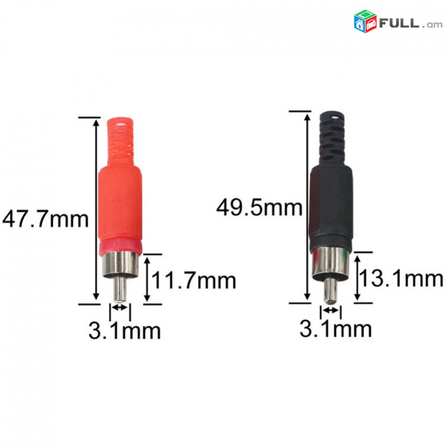  RCA աուդիո վիդեո միակցիչ 2 գույնի կարմիր սև  կանեկտր  канектр 2 цвета красный черный