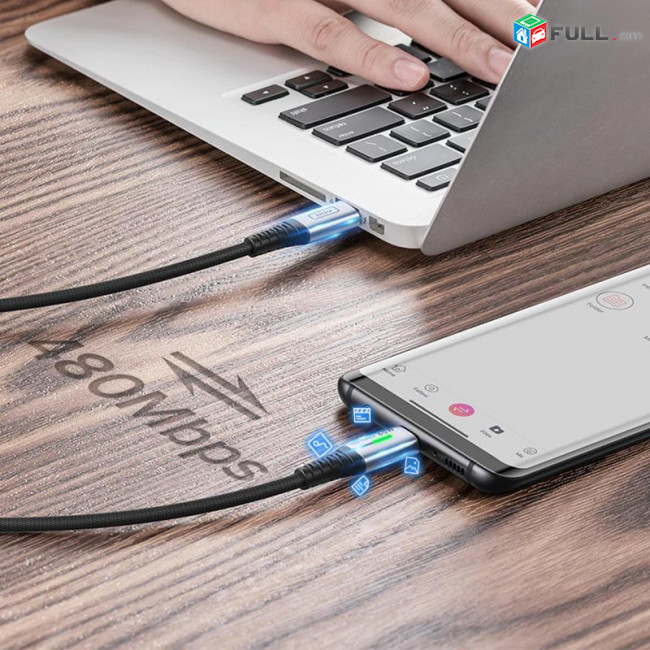 INIU PD 60W մալուխ USB C-Type C 3A LED Type-C լիցքավորիչ Huawei P40 Xiaomi 11 10 Samsung  