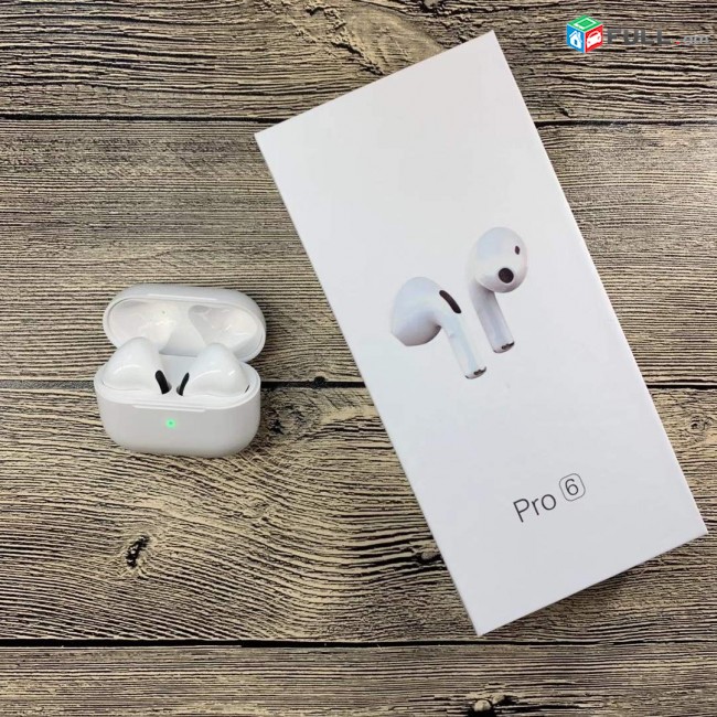 Airpods Pro 6 Անլար Ականջակալ, airpods anlar akanjakal,անլար ականջակալ, tws, mini headphone, headset, akanjakal mini, poqr akanjakal