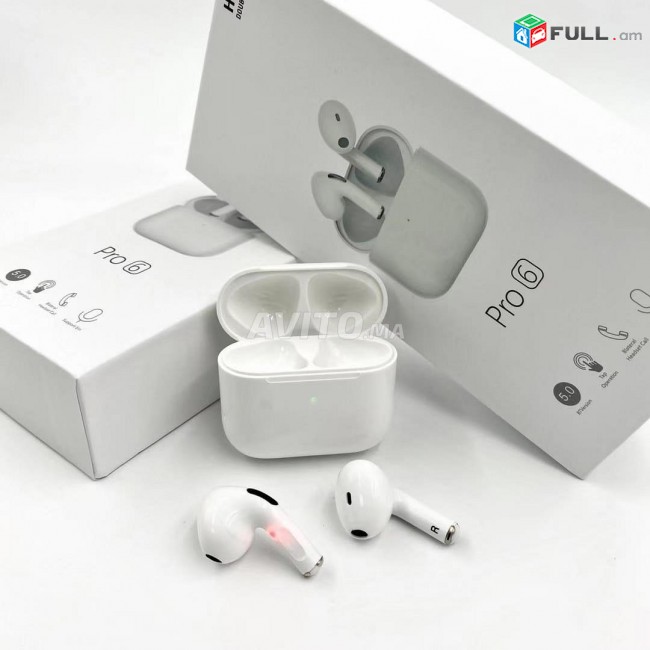 Airpods Pro 6 Անլար Ականջակալ, airpods anlar akanjakal,անլար ականջակալ, tws, mini headphone, headset, akanjakal mini, poqr akanjakal