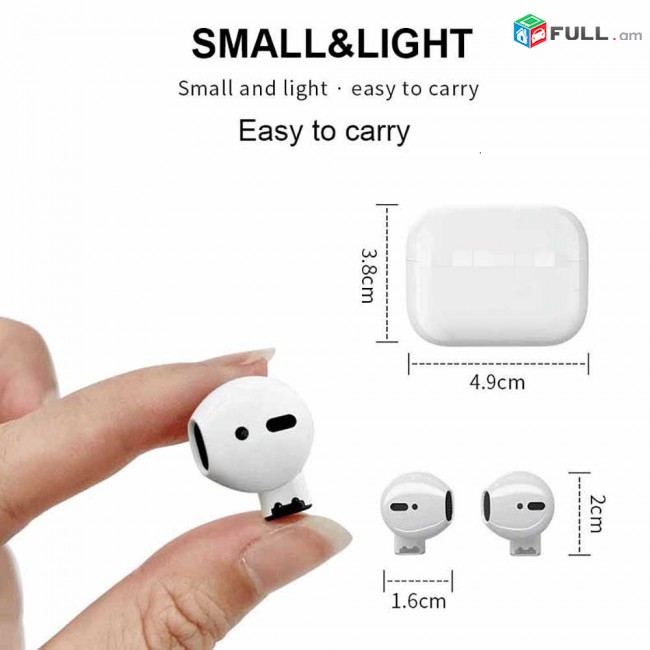 AIRPODS PRO 5s mini TWS Անլար ականջակալ, airpods,anlar akanjakal mini, մինի ականջակալ, mini headphone,akanjakal