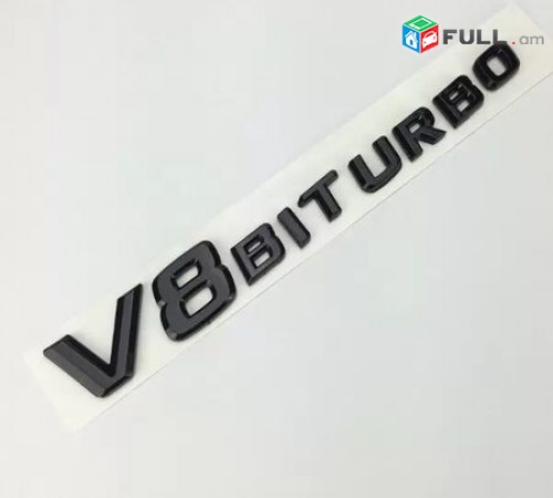 V8 BITURBO Emblem Black for Mercedes Benz