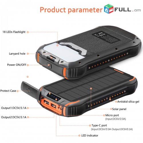 Arevayin Power Bank, 26.800mAh, Zaryadchnik, Pawer Bank, pover bank, PowerBank