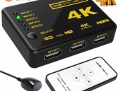 HDMI Switch Splitter, HUB 5-Port HDMI Switch, Supports 4k@60HZ