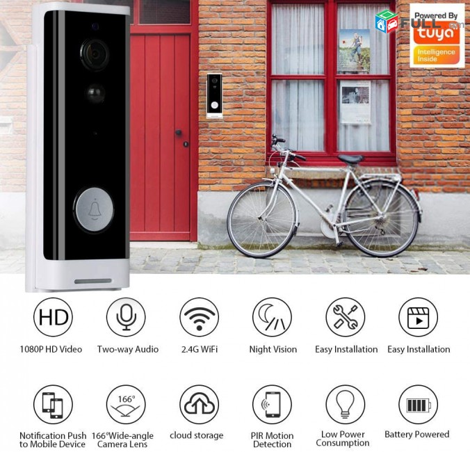 2.4G Wireless Smart Video doorbell FHD 1080P Camera.video zang.WiFi camera,dran kamera