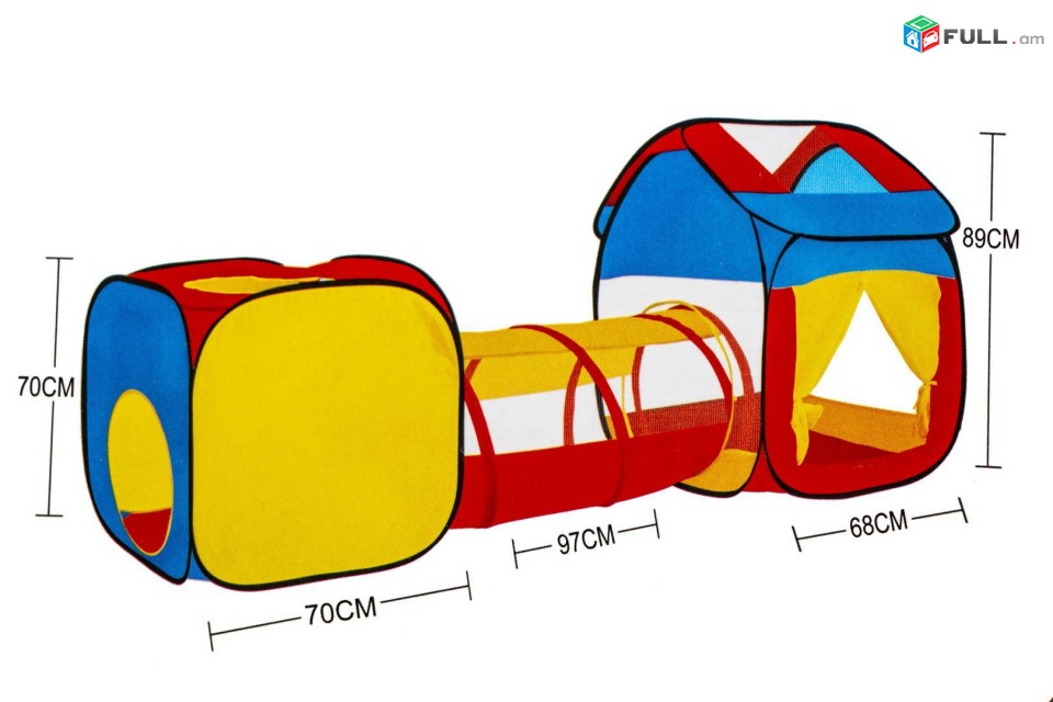 Մանկական տնակ ՝ թունելով tnak mankakan домик