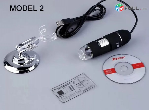 8 LED and 50-500X USB Microscope For PC With Stand - Model 1 ev Model 2