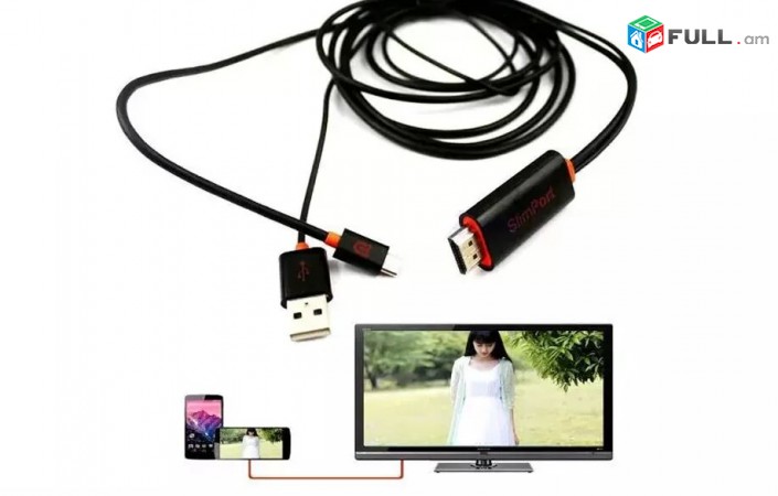 Lriv Nor, Tupov, Original SlimPort to HDMI TV adapter USA-ic + 2M kabel