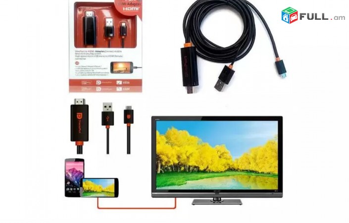 Lriv Nor, Tupov, Original SlimPort to HDMI TV adapter USA-ic + 2M kabel