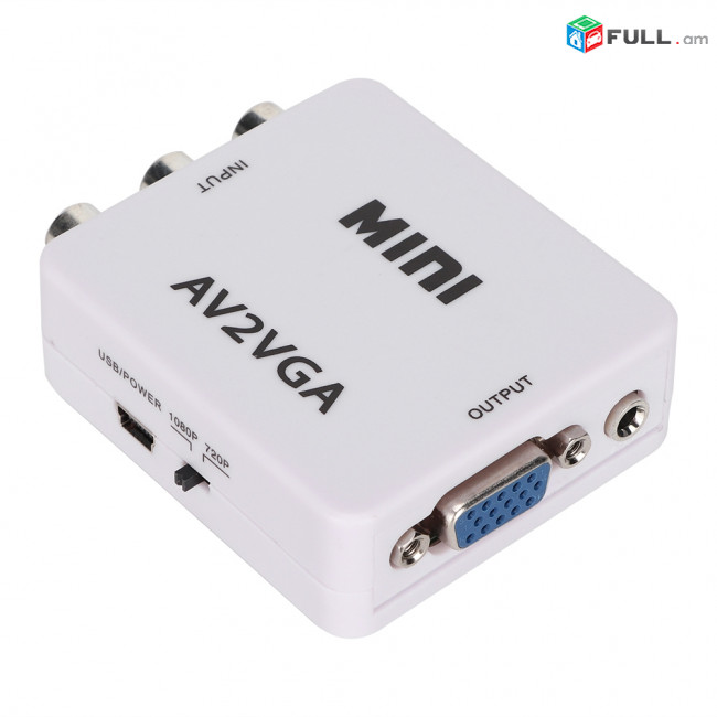 AV to VGA converter adapter ադապտեր переходник новый 