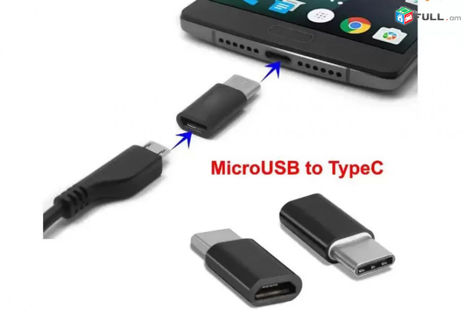 MicroUSB USB 2.0 to TypeC USB 3.1 Data Adapter