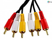 24K ոսկեջրած, Gold Plated тюльпан., AV 2RCA, 3RCA ev 3.5mm Audio 0.5M-10M մալուխ