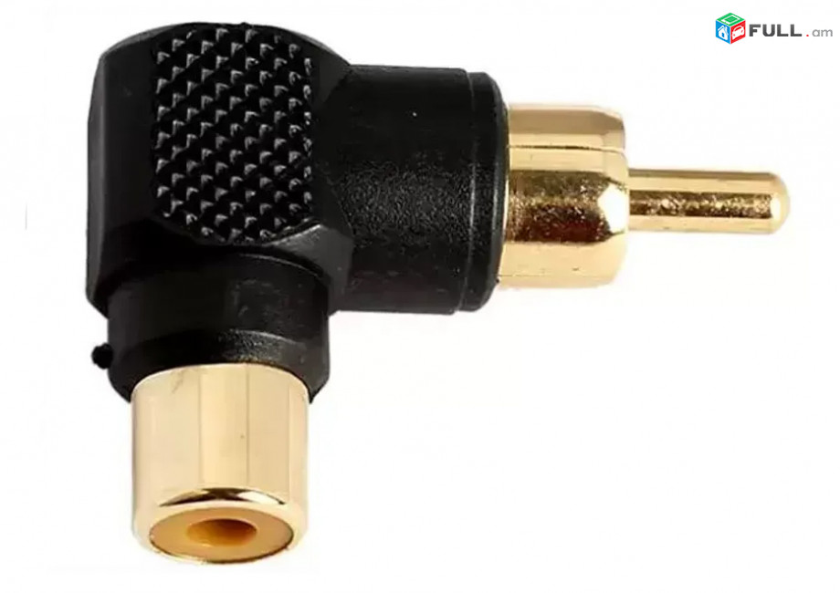 24K Gold plated 90 Degree AV Male to Female Adapter USA