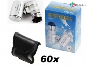 Mini 60X LED UV Light Microscope, Xoshoracuyc, Lupa