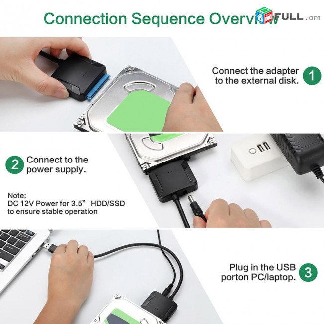 USB 3.0 To SATA3 cable 3.5" 2.5"