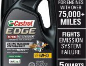 Castrol Edge High Mileage 5W-30 Advanced Full Synthetic Motor Oil, 5 Quarts