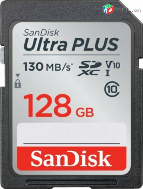 Original SanDisk-Ultra PLUS 128GB SDXC UHS-I Memory Card 130MB/S Speed