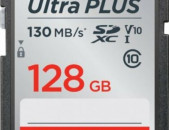 Original SanDisk-Ultra PLUS 128GB SDXC UHS-I Memory Card 130MB/S Speed