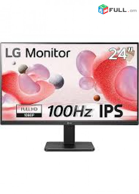 24" Monitor LG 23.8" 24MR400-B, IPS, VGA, HDMI, Frameless, 100Hz Նոր, երաշխիք