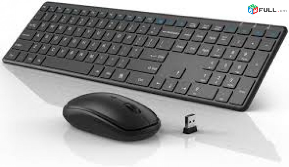 SLIM Wireless keyboard mouse combo GKM520 black նոր