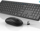 SLIM Wireless keyboard mouse combo GKM520 black նոր