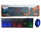 Gaming keyboard + Mouse JERTECH ANIVIA KM180 Rainbow Backlighting Characters, 10 Multimedia key ՆՈՐ