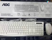 White Keyboard AOC KM151 + Mouse combo Նոր