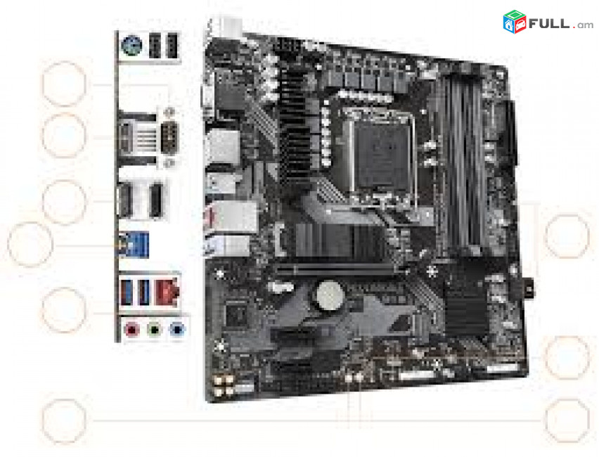 Motherboard 1700 Socket Материнская плата Gigabyte B760M DS3H DDR4 for 12-th 13-14th Gen proc Նոր, երաշխիքով