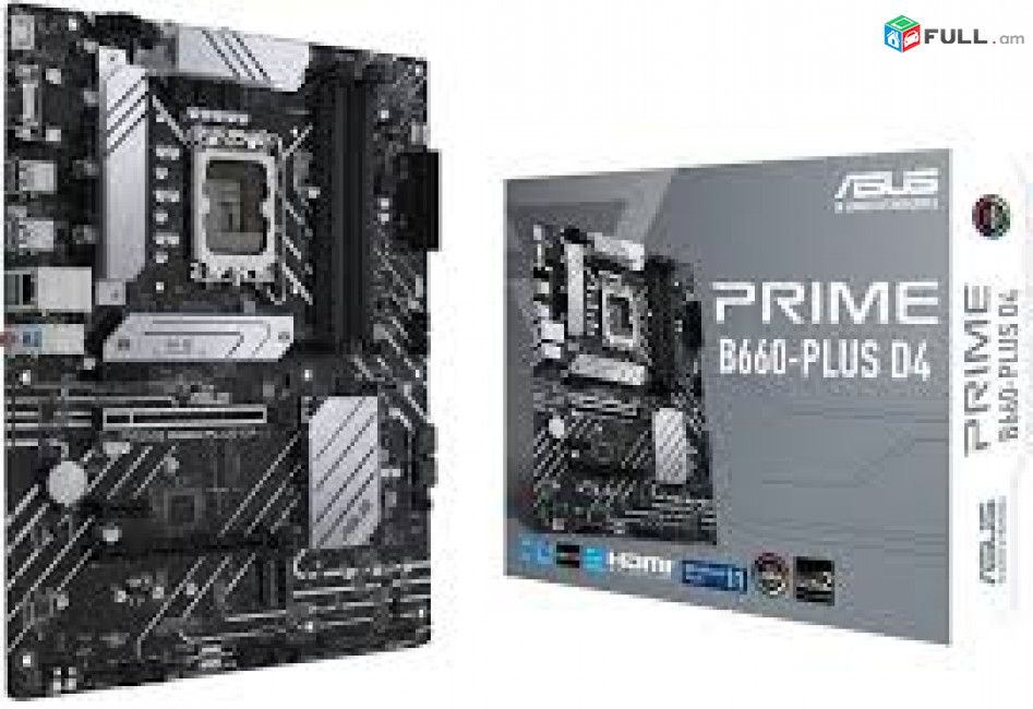 Motherboard 1700 Socket Материнская плата Asus PRIME B660-Plus D4 VGA/HDMI/DP 4 * DDR4 3x M.2 Նոր, երաշխիք