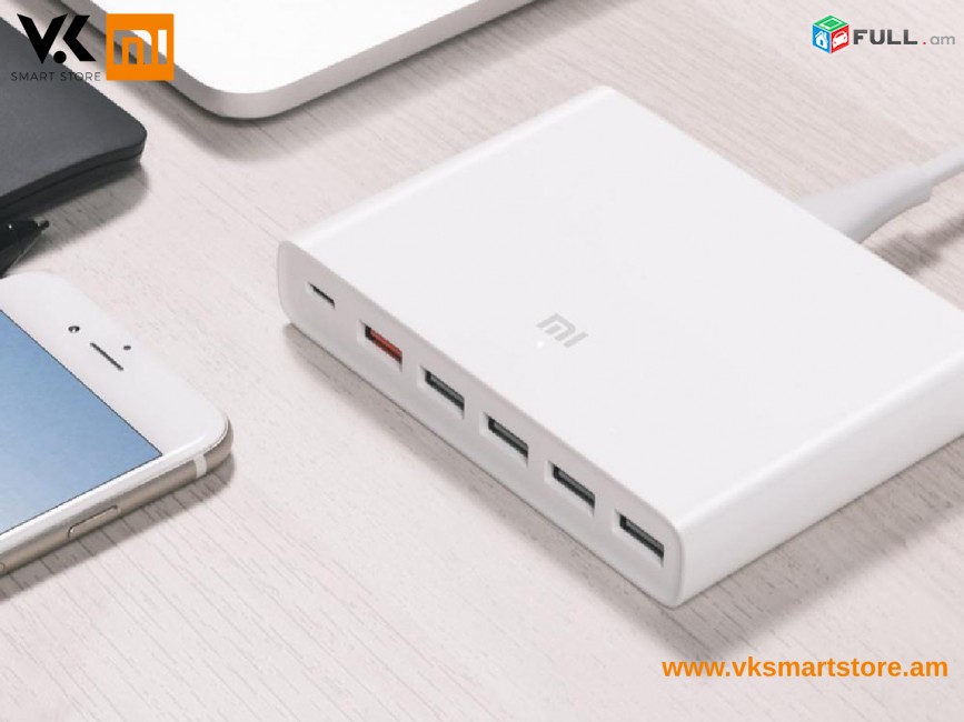 Xiaomi 6 Ports Fast Charging Station Xiaomi 6 Ports Fast Charging Station Արագ լիցքավորման կայան 6 ելքով Быстрая зарядная станция