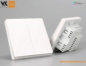 Aqara Smart Switch Double Button With Zero Line Настенный выключатель с нулевой линией Պատի անջատիչ զրոյով