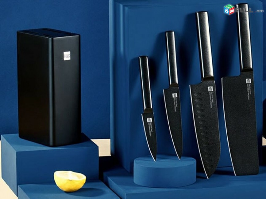 Xiaomi Huo Hou Heat Cool Black Non-stick Knife Set Набор ножей Դանակների հավաքածու