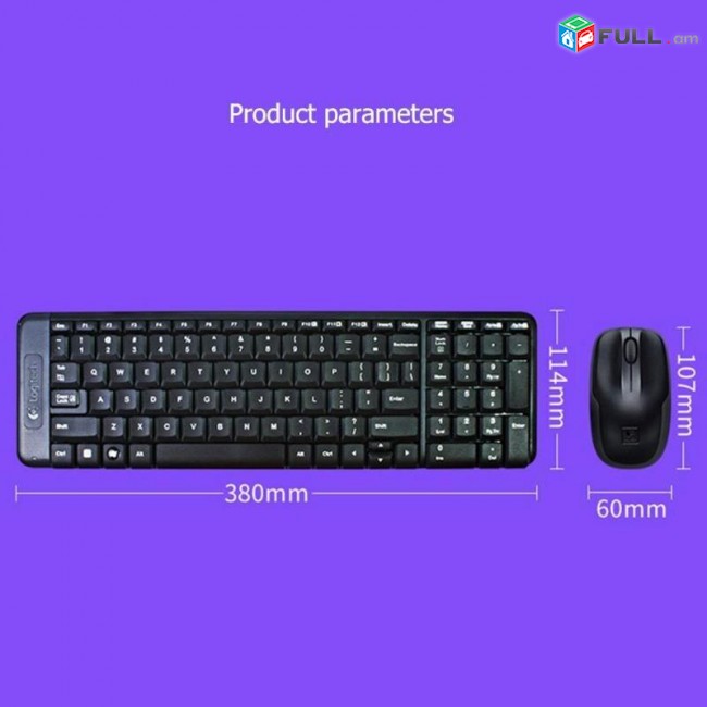 LOGITECH MK220 WIRELESS COMBO Անլար Ստեղնաշար + Մկնիկ 2,4 ԳՀց Կոմպակտ Չափսի klaviatura mknik