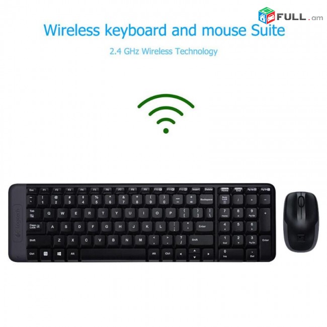 LOGITECH MK220 WIRELESS COMBO Անլար Ստեղնաշար + Մկնիկ 2,4 ԳՀց Կոմպակտ Չափսի klaviatura mknik