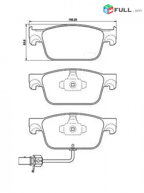 AUDI   դիմացի արգելակման կոճղակ, Колодки тормозные	