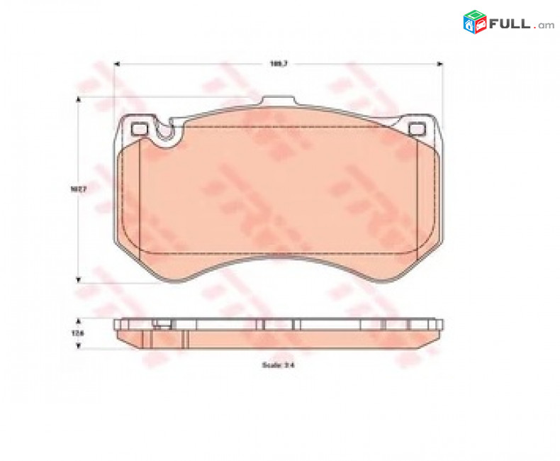 MERCEDES արգելակման կոճղակ դիմացի, Колодки тормозные передние. 0727