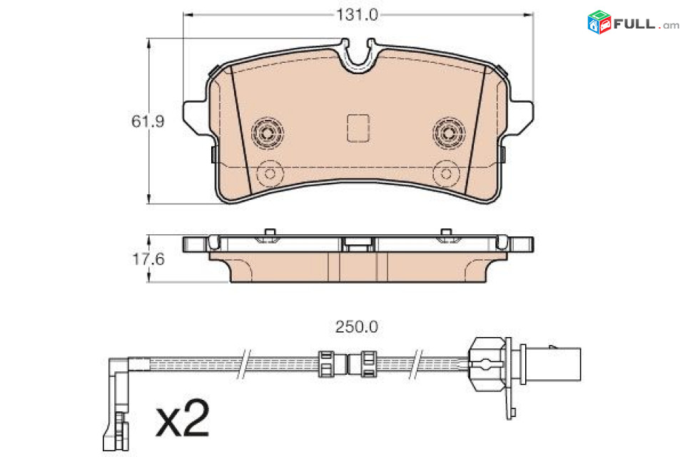 AUDI A8 արգելակման կոճղակ հետևի, Колодки тормозные задние. 0324