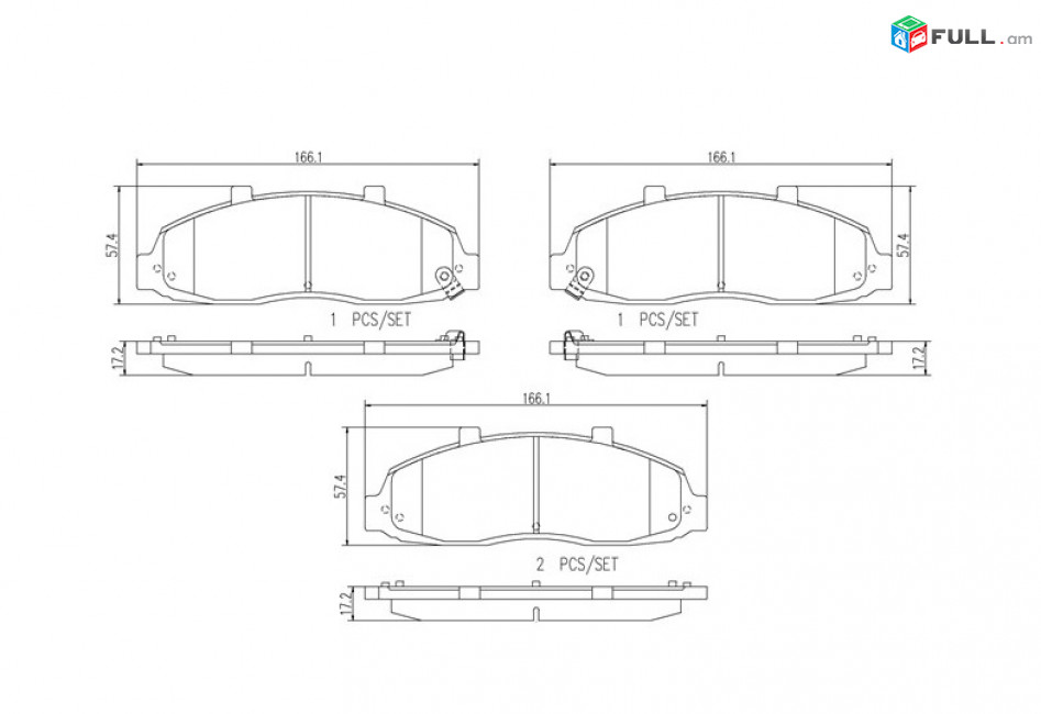 FORD F150 արգելակման կոճղակ դիմացի, Колодки передние. 1302