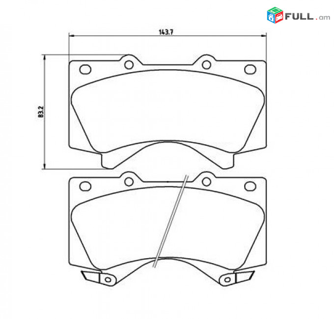 TOYOTA Land Cruiser արգելակման կոճղակ դիմացի, Колодки передние. 1114