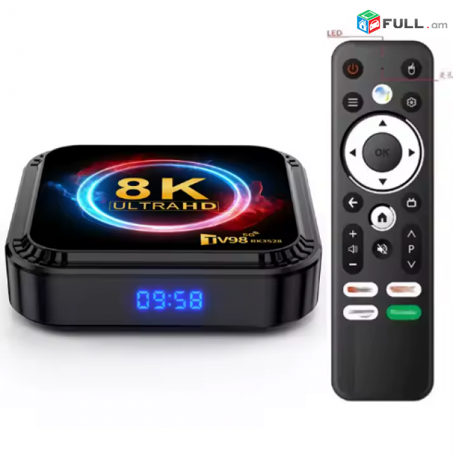 TV Box TV-98 Android 13 Wifi5 HDR10 + Support 8K Video 4GB/64GB նոր