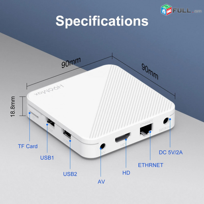 TV BOX H96 Max Allwinner H313 4K Ultra HD Android 14.0